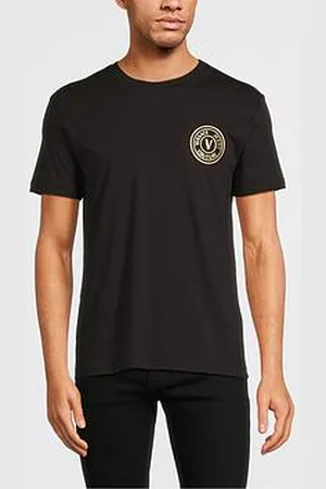VERSACE Gold Left Chest Logo T-Shirt
