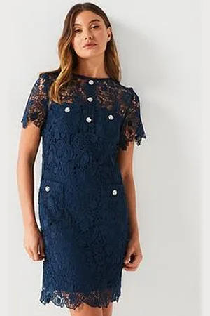 Very Guipure Lace Mini Shift Dress