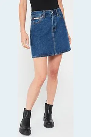 Calvin Klein High Rise Denim Mini Skirt