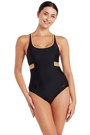 Zoggs Ecolast Dakota Crossback Swimsuit- /Gold