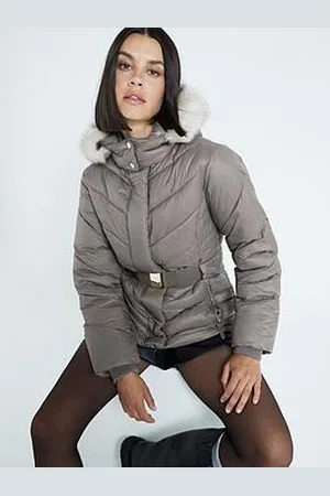 River Island Slim Fit Padded Jacket - Dark