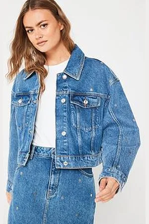 HUGO BOSS Gisolia All Over Logo Denim Jacket