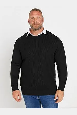 BAD RHINO Cable Knit Mock Shirt Knitted Jumper