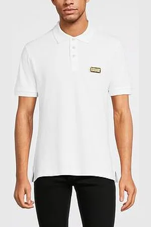 VERSACE Metal Plaque Logo Polo Shirt