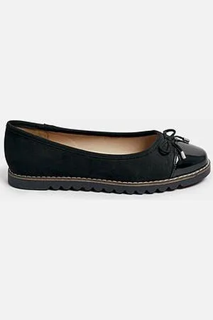 Yours Extra Wide Fit Toe Cap Ballet Pumps