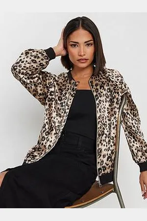 PixieGirl Petite Animal Satin Bomber Jacket