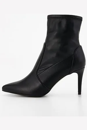 Very Sock Point Heeled Pu Ankle Boot