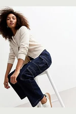 New Look Dark Wash Cargo Jeans