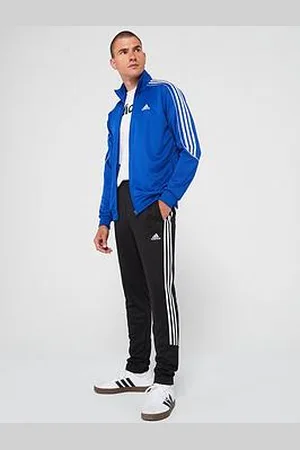 adidas Mens 3 Stripe Double Knit Tracksuit - Blue