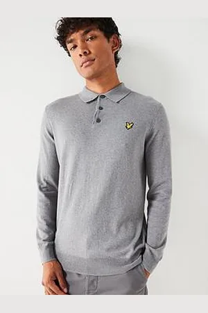 Lyle & Scott Cotton Merino Long Sleeve Knitted Polo Shirt