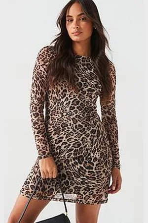 Very Mesh Long Sleeve Mini Skater Dress
