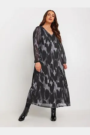 Yours Curve Balloon Sleeve Mesh Maxi Dress