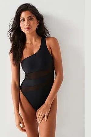 Very Mesh Insert One Shoulder Swimsuit