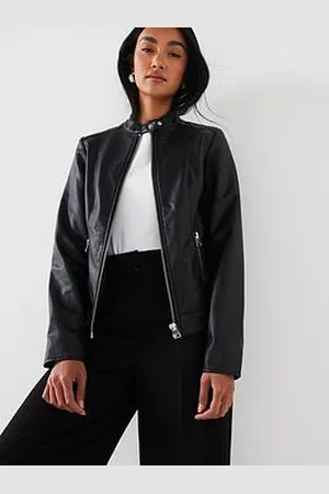 Very Faux Leather Moto Cross Jacket