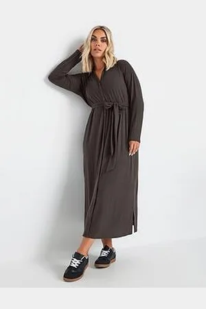 Yours Curve Rib Button Front A-Line Midi Dress