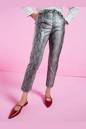Very Faux Leather Cigarette Slim Trousers - Snake Print