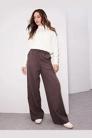 Michelle Keegan Wide Leg Pinstriped Trousers