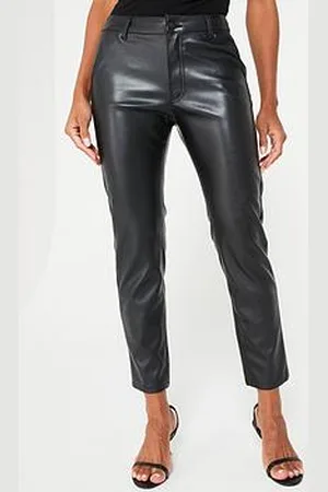 Very Short Faux Leather Slim Cigarette Trousers