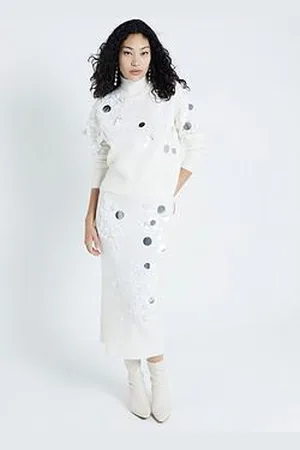 River Island Sequin Roll Jumper