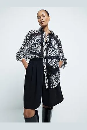River Island Lace Chiffon Printed Shirt