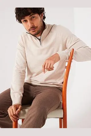 Everyday Basic Tri Marl 1/4 Zip Jumper - Oatmeal
