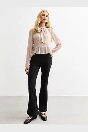 New Look Floral Lace Flared Trousers