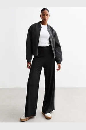 New Look Ribbed Wide Leg Trousers