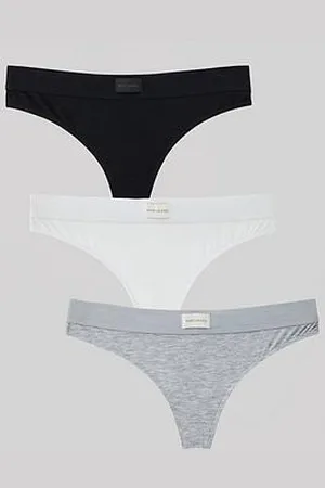 Everybody 3Pk Thongs - Black/White/