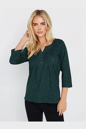 M&Co Petite Ditsy 3/4 Sleeve Top