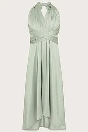 Monsoon Girls Tia Twist Prom Dress - Sage