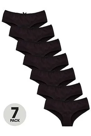 Everyday Basic Girls 7 Pack Plain School Hipster Briefs