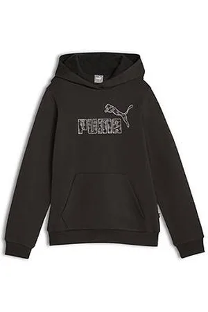 PUMA Girls Essentials+ Animal Fleece Hoodie - Leopard