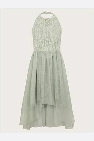 Monsoon Girls Hayley Halter Prom Dress - Sage
