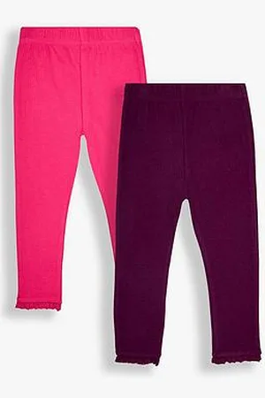 JoJo Maman Bébé Girls 2-Pack Rib Leggings