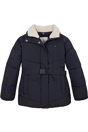 Tommy Hilfiger Girls Teddy Collar Mid Length Padded Jacket