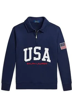 Ralph Lauren Boys Usa Zip Sweatshirt - Clancy Blue