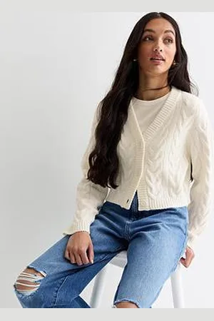 New Look Girls Cable Knit Button Up Cardigan
