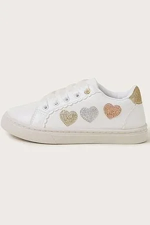 Monsoon Girls Glitter Hearts Trainers