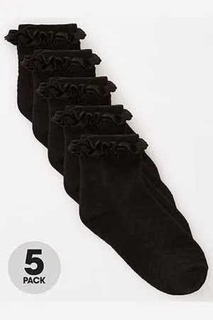Everyday Basic Girls 5 Pack Frill Socks
