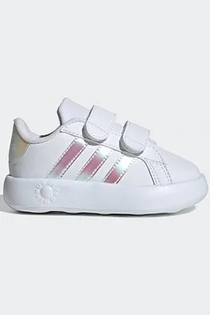 adidas Infant Girls Grand Court 20 Trainers - White/Iridescent