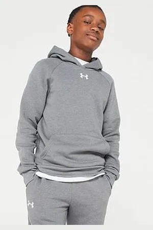 Under Armour Junior Boys Rival Fleece Hoodie - Grey/White