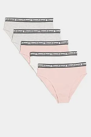River Island Older Girl 5 Pack Brief - Pink