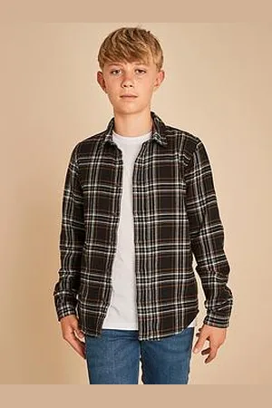 JACK & JONES Boys Joshua Fall Flannel Check Shirt