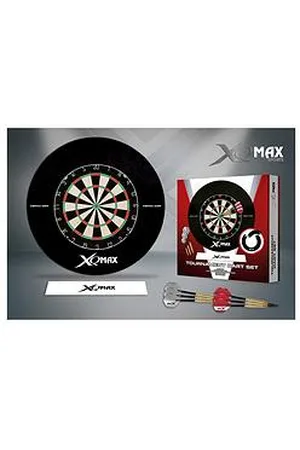XQ-Max Surround Tournament Dartboard Set - Includes Bristle Dartboard, Michael Van Gerwen Darts, Flights, Surround Ring