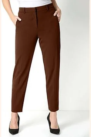 Roman Short Straight Leg Stretch Trouser - Chocolate