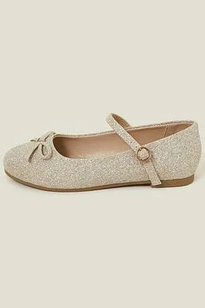Accessorize Girls Glitter Bow Ballerina Shoes