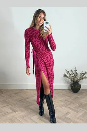Style Cheat Animal Print Long Sleeve Midi Dress
