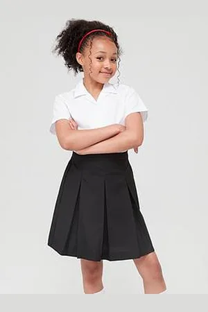 Everyday Basic Girls 2 Pack Classic Pleated Water-Repellent School Skirts