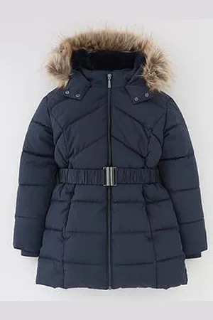 Everyday Basic Girls Quilted Back To School Longline Coat