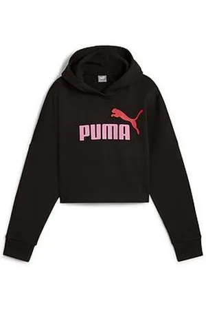 PUMA Girls Essentials Logo Cropped Hoodie